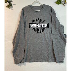 Mens Harley Davison Gray Black And White Long Sleeve Shirt ~ Size 3XL
